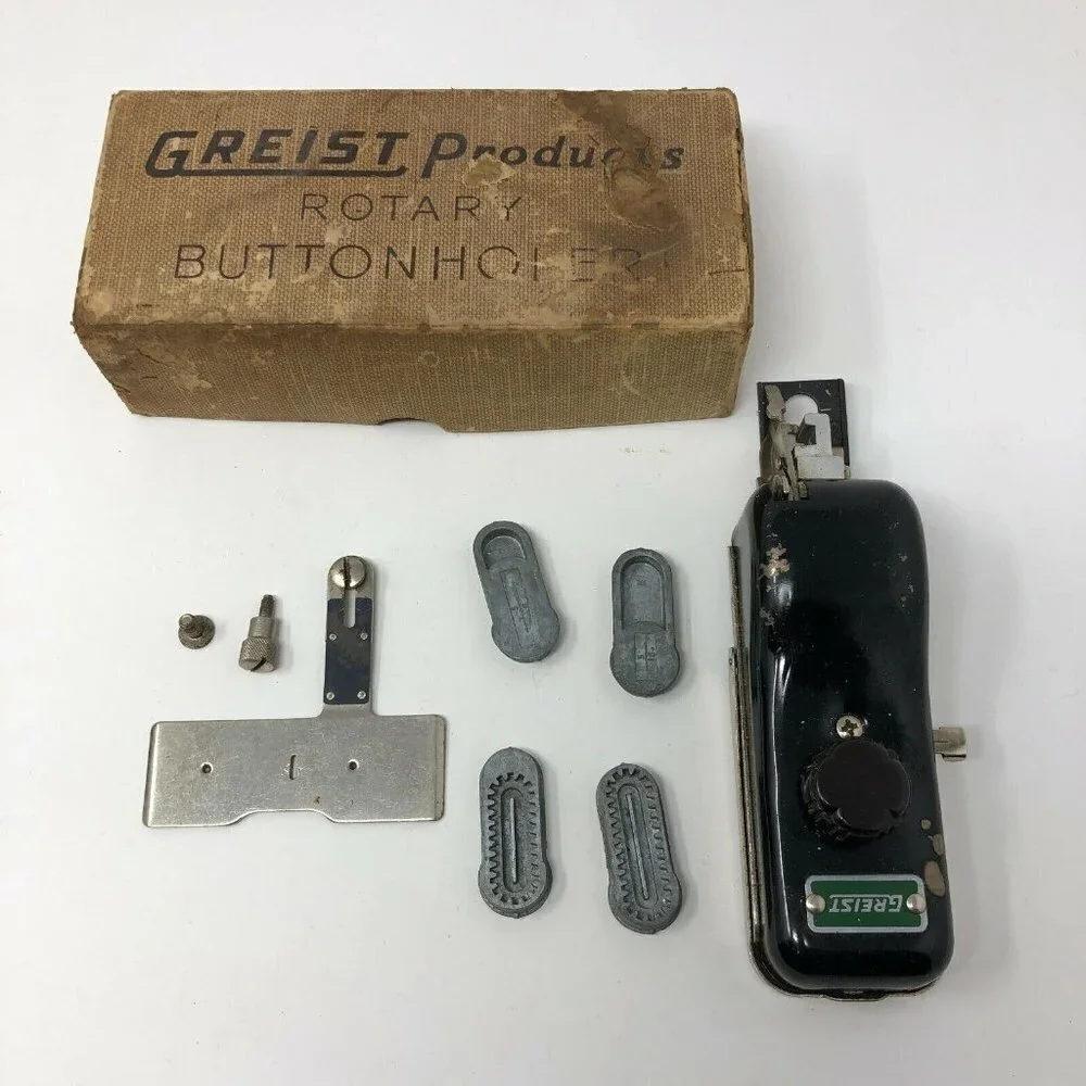 Vintage Greist Products Rotary Buttonholer with Box Sewing‎ Machine Attachment